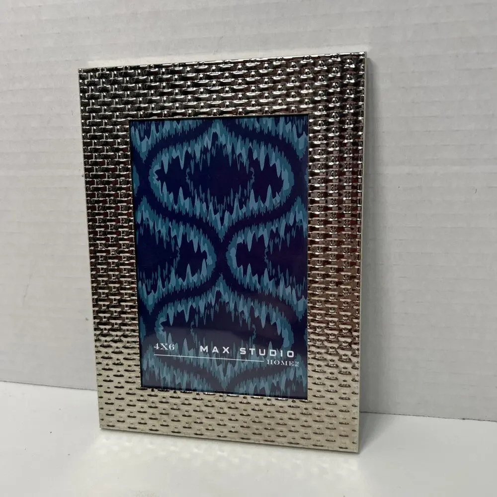 Silvertone Woven Picture Frame Max Studio 4x6